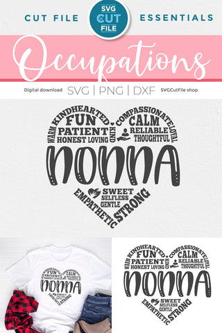 Nonna SVG for Grandma, Great for Cricut and Silhouette SVG SVG Cut File 