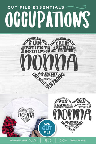 Nonna SVG for Grandma, Great for Cricut and Silhouette SVG SVG Cut File 
