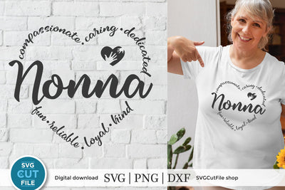 Nonna SVG with heart for Cricut and Silhouette SVG SVG Cut File 