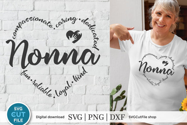 Nonna SVG with heart for Cricut and Silhouette SVG SVG Cut File 