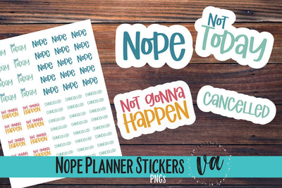 Nope Planner Stickers PNGs SVG V. Anderson Designs 