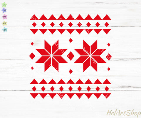 Nordic Christmas Pattern Svg, Rustic Svg, Winter Ornament SVG SVG _HelArtShop_ 