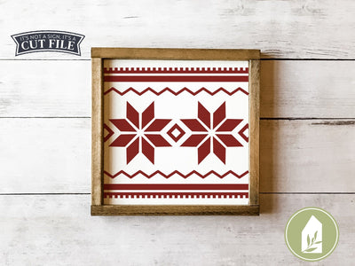 Nordic Pattern SVG | Christmas Snowflake SVG | Farmhouse Sign Design SVG LilleJuniper 