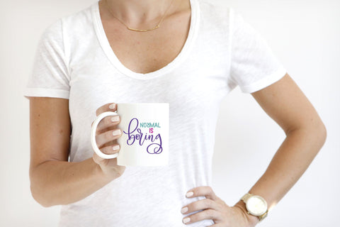 Normal Is Boring Hand Lettered SVG Cut File SVG Cursive by Camille 