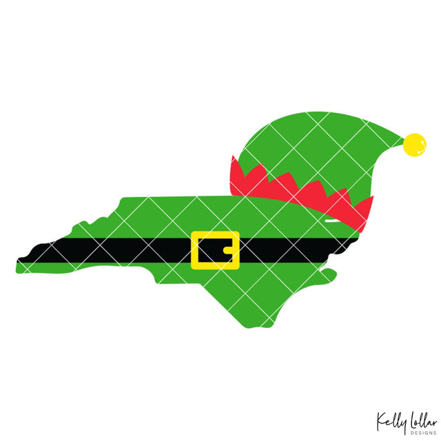 North Carolina Elf State SVG Kelly Lollar Designs 