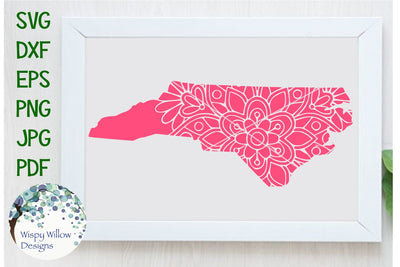 North Carolina Mandala SVG Wispy Willow Designs 