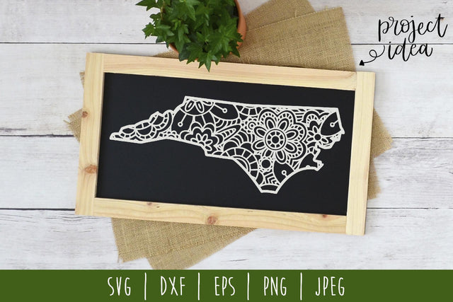 North Carolina Mandala Zentangle SVG SavoringSurprises 