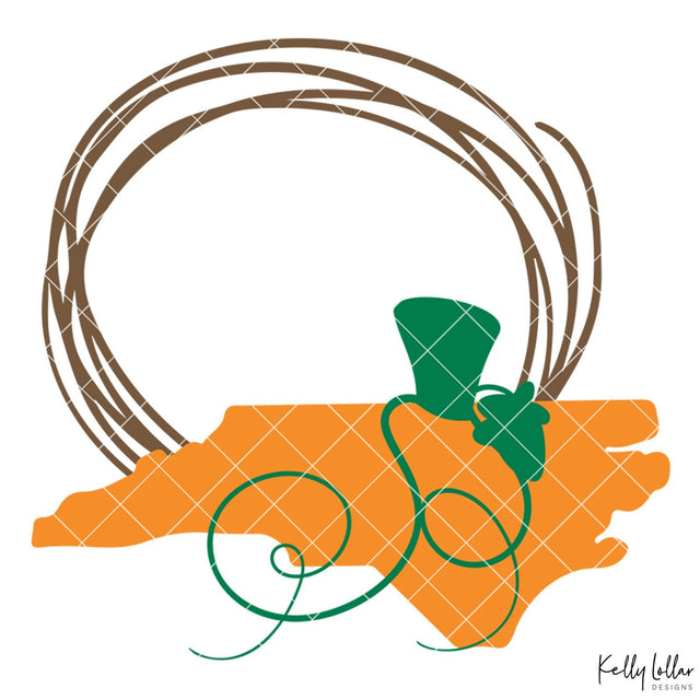 North Carolina Pumpkin Frame SVG Kelly Lollar Designs 