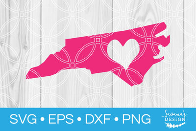 North Carolina State with Heart SVG SavanasDesign 