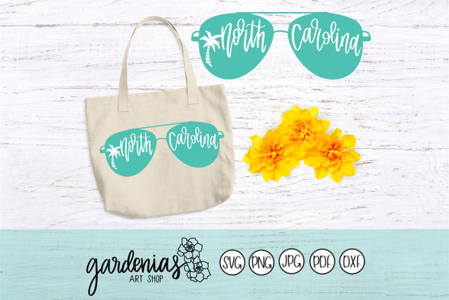 North Carolina Sunglasses SVG Gardenias Art Shop 