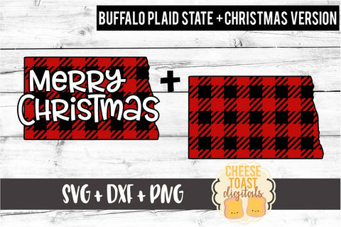 North Dakota - Buffalo Plaid State - SVG PNG DXF Cut Files SVG Cheese Toast Digitals 
