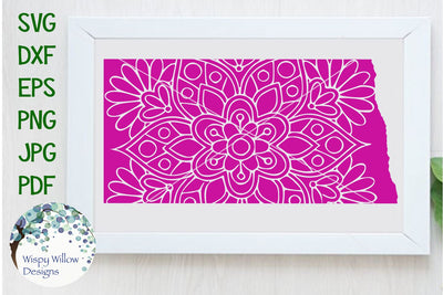 North Dakota Mandala SVG Wispy Willow Designs 