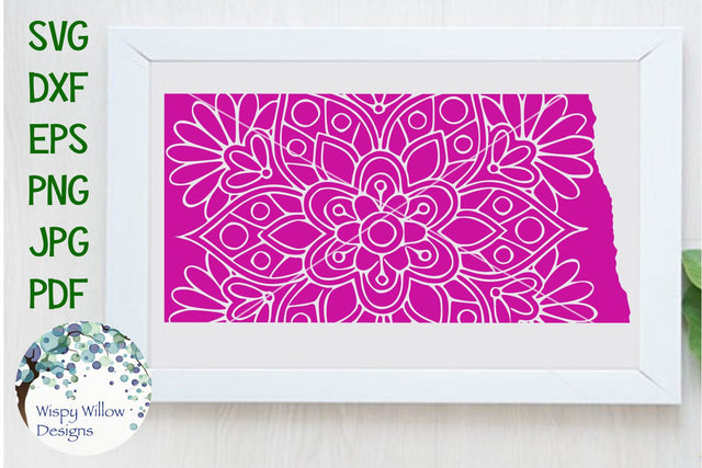 North Dakota Mandala SVG Wispy Willow Designs 