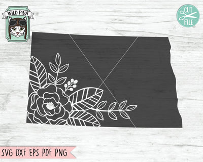 North Dakota State Floral Silhouette SVG Cut File SVG Wild Pilot 