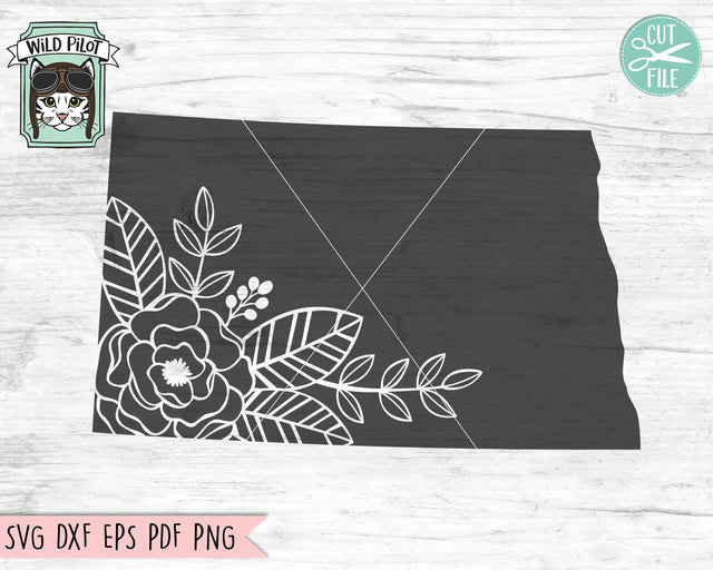 North Dakota State Floral Silhouette SVG Cut File SVG Wild Pilot 