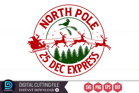 North pole 25 dec express SVG, North pole 25 dec express SVG DESIGNISTIC 