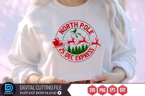 North pole 25 dec express SVG, North pole 25 dec express SVG DESIGNISTIC 