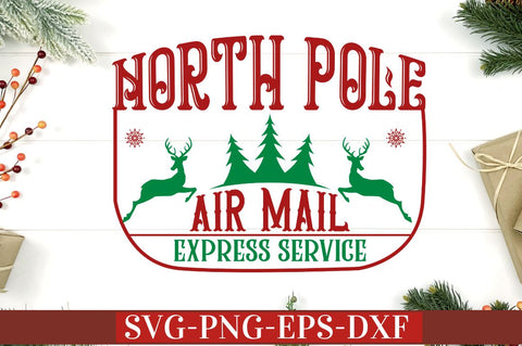 North pole air mail express service SVG SVG DESIGNISTIC 