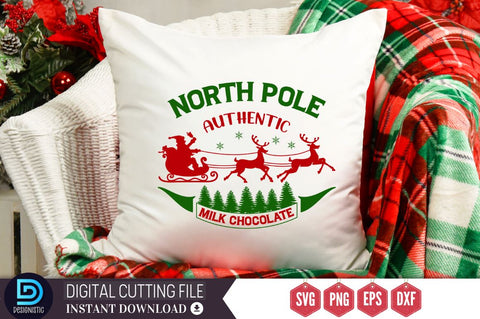 North pole authentic milk chocolate SVG, North pole authentic milk chocolate SVG DESIGNISTIC 
