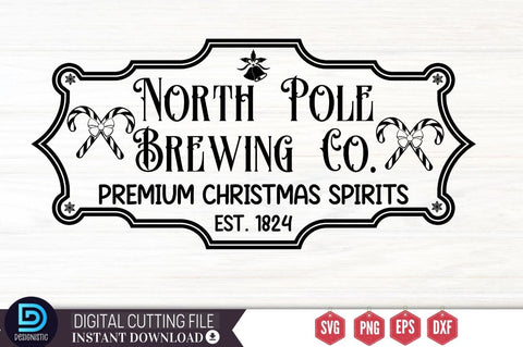 North pole brewing co. premium christmas spirits est. 1824 SVG SVG DESIGNISTIC 