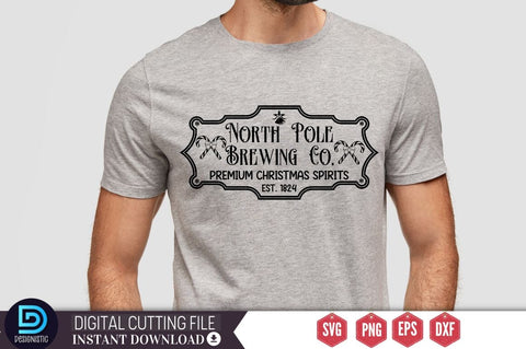 North pole brewing co. premium christmas spirits est. 1824 SVG SVG DESIGNISTIC 