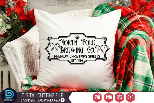 North pole brewing co. premium christmas spirits est. 1824 SVG SVG DESIGNISTIC 