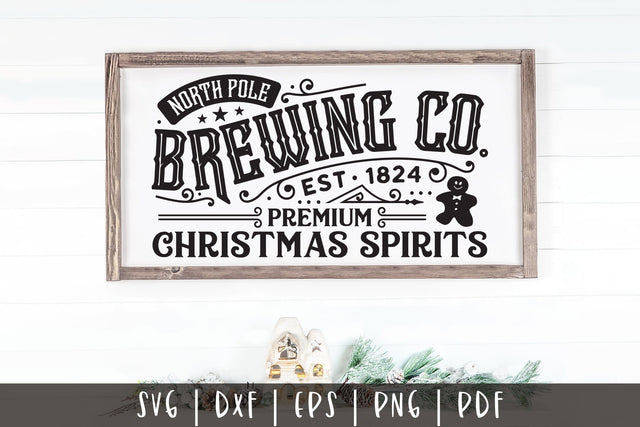 North Pole Brewing Co, Vintage Christmas Sign SVG SVG CraftLabSVG 