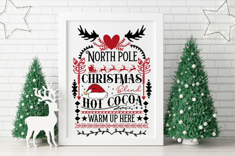 North pole Christmas blend hot cocoa warm up here SVG SVG DESIGNISTIC 