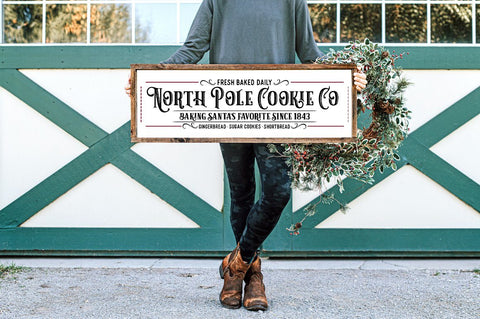 North Pole Cookie Co - Farmhouse Christmas Sign SVG SVG Pickled Thistle Creative 