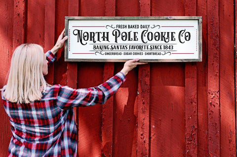 North Pole Cookie Co - Farmhouse Christmas Sign SVG SVG Pickled Thistle Creative 