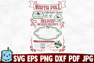 North Pole Deliver Enclosed Presents SVG Cut File SVG MintyMarshmallows 