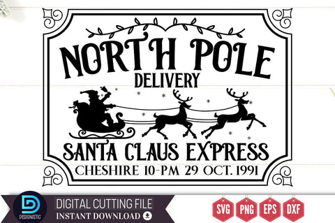 North pole delivery santa claus express cheshire 10- pm 29 oct 1991 SVG SVG DESIGNISTIC 