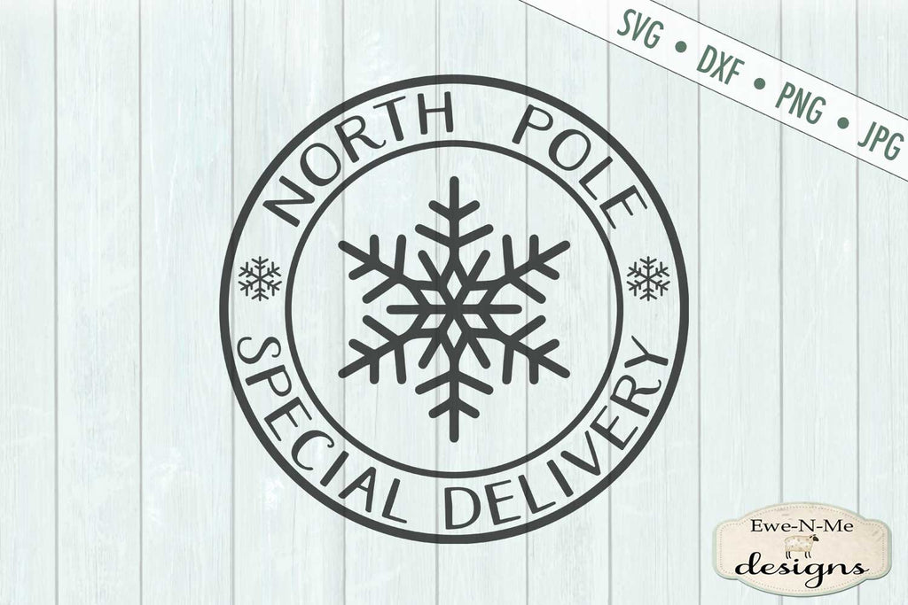 North Pole Delivery - Snowflake - Christmas - SVG - So Fontsy