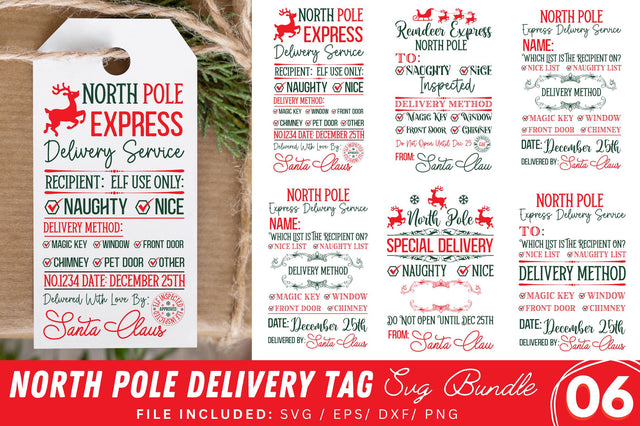 North Pole Delivery Tag SVG Bundle SVG Regulrcrative 