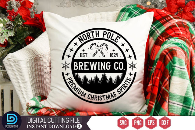 North pole est. 1802 milk & cookie co. baking fresh daily christmas spirits SVG SVG DESIGNISTIC 