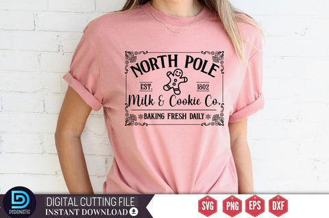 North pole est. 1802 milk & cookie Co. baking fresh daily SVG SVG DESIGNISTIC 