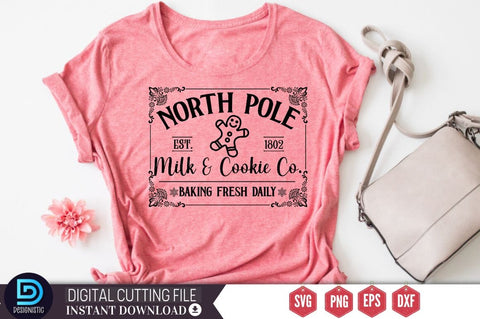 North pole est. 1802 milk & cookie Co. baking fresh daily SVG SVG DESIGNISTIC 