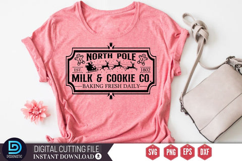 North pole est. 1802 milk & cookie Co. baking fresh daily SVG SVG DESIGNISTIC 