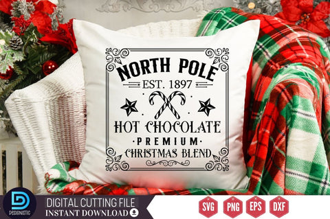 North pole est. 1897 hot chocolate premium christmas blend SVG SVG DESIGNISTIC 