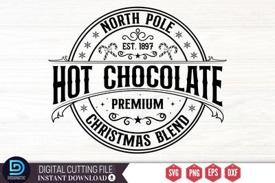 North pole est. 1897 hot chocolate premium christmas blend SVG SVG DESIGNISTIC 