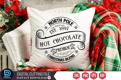 North pole est. 1897 hot chocolate premium christmas blend SVG SVG DESIGNISTIC 