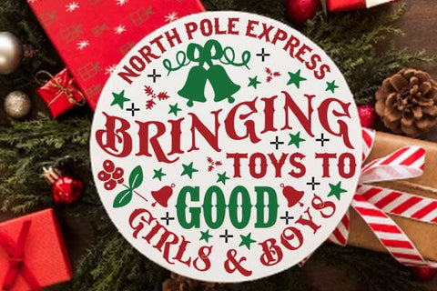 north pole express bringing toys to good girls & boys SVG Angelina750 