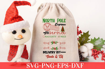 North pole express delivery overnight service naughty nice delivery by : santa & elf SVG SVG DESIGNISTIC 