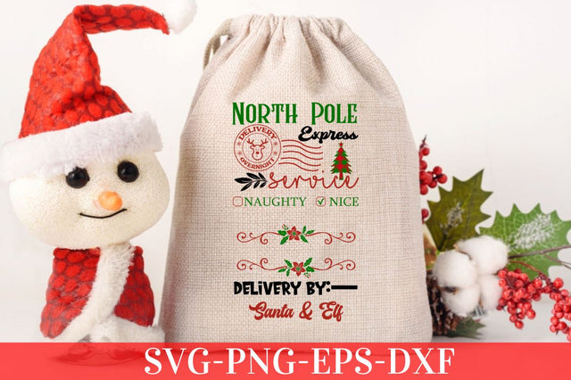 North pole express delivery overnight service naughty nice delivery by : santa & elf SVG SVG DESIGNISTIC 