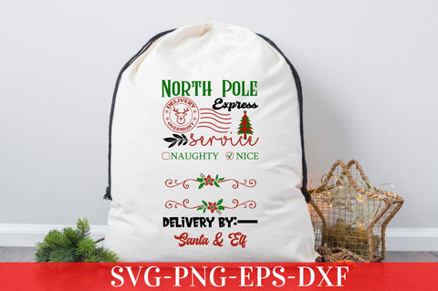 North pole express delivery overnight service naughty nice delivery by : santa & elf SVG SVG DESIGNISTIC 