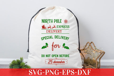 North pole express delivery special delivery for do not open before 25 december SVG SVG DESIGNISTIC 