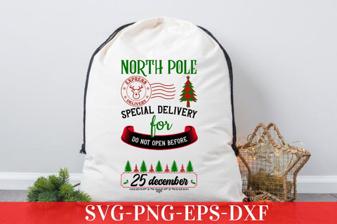 North pole express delivery special delivery for do not open before 25 december SVG SVG DESIGNISTIC 