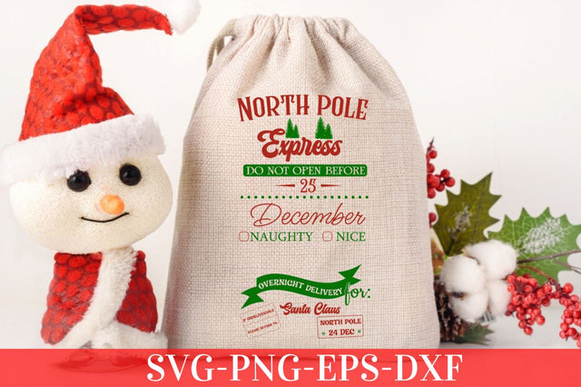 North pole express do not open before 25 december naughty nice overnight delivery for: if undeliverable please return to : santa claus north pole 24 dec SVG SVG DESIGNISTIC 