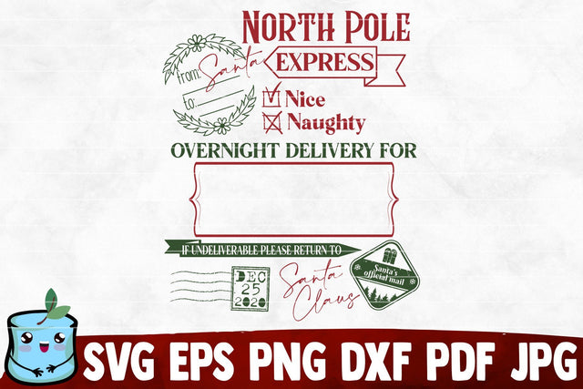 North Pole Express Overnight Delivery SVG Cut File SVG MintyMarshmallows 