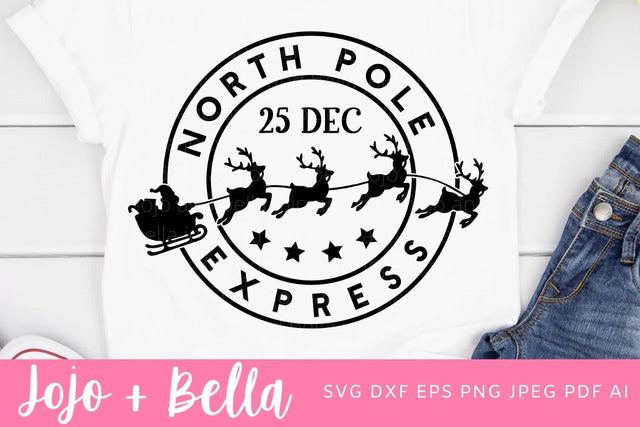 North Pole Express Svg, North Pole Stamp Svg, Christmas Stamp Svg, Christmas Sack Svg, Christmas Gift png, Christmas Sign DXF, Christmas Svgs, Christmas Ornament SVG SVG Jojo&Bella 